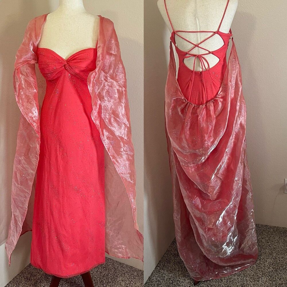 VTG Y2K Ignite Evenings Formal Full Strip back Fall Homecoming Gown 10
